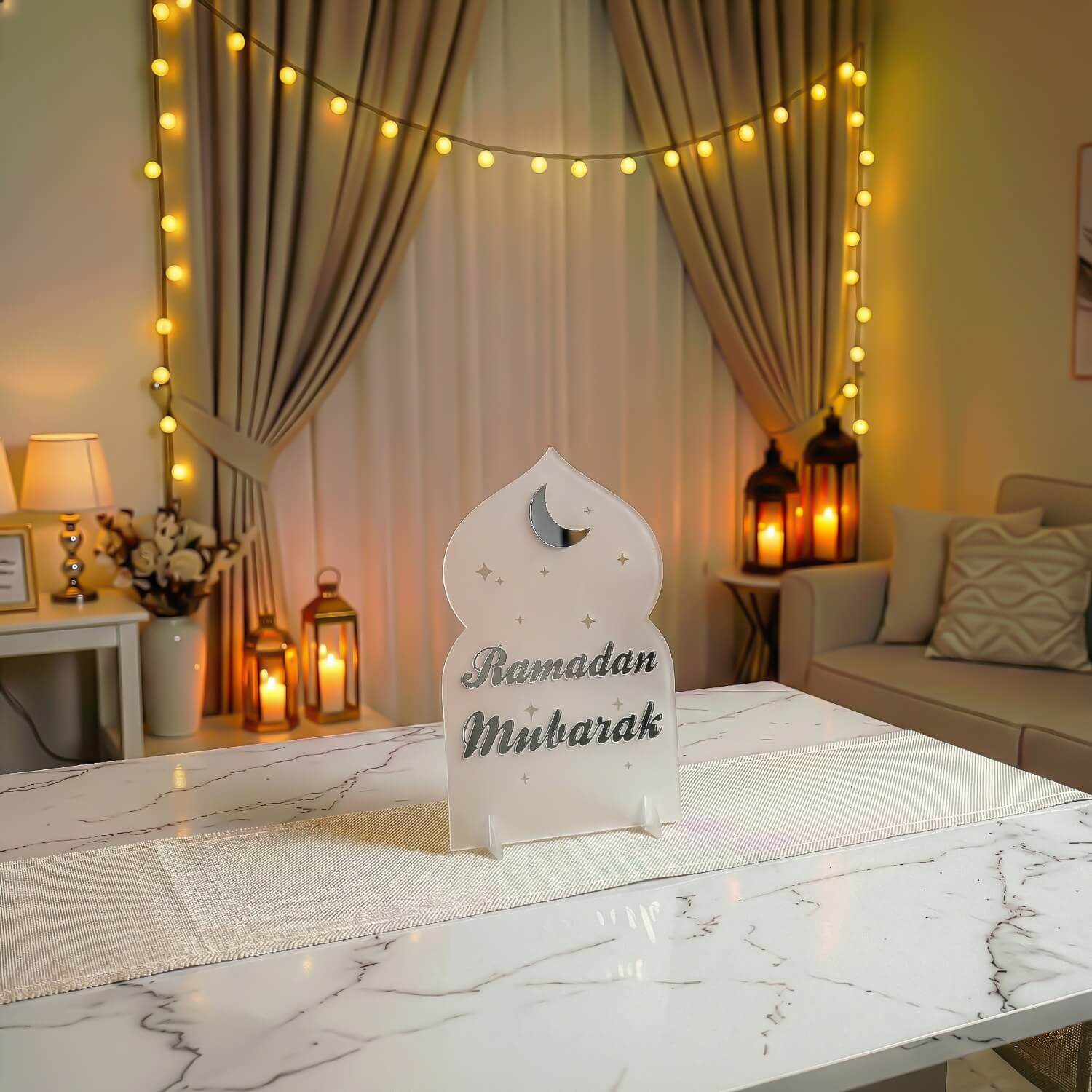Ramadan Mubarak Acrylic Tabletop Decor – Modern Islamic Display - Image 23