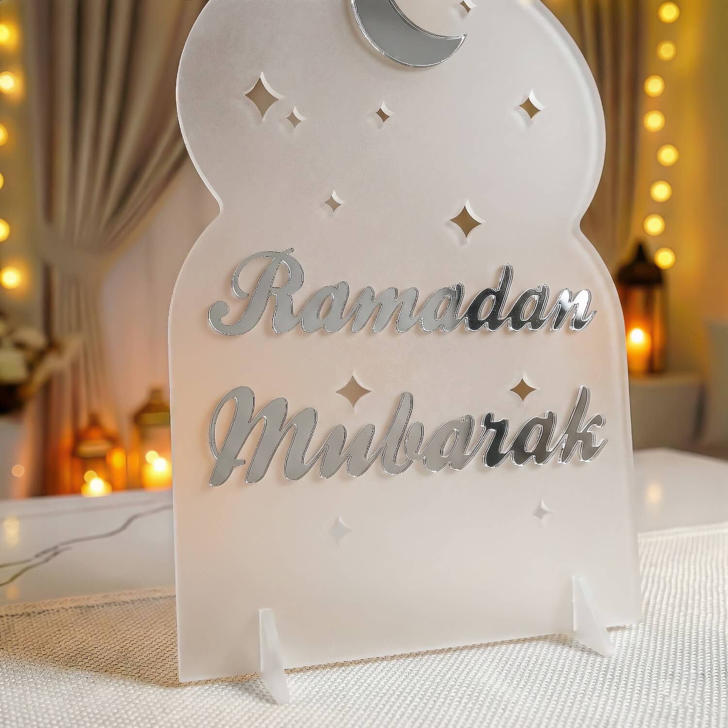 Ramadan Mubarak Acrylic Tabletop Decor – Modern Islamic Display - Image 24