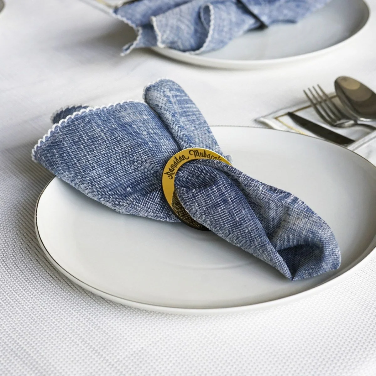 Ramadan Mubarak Circular Napkin Holder 6 Pcs - Iftar & Eid Table Decor - Image 6