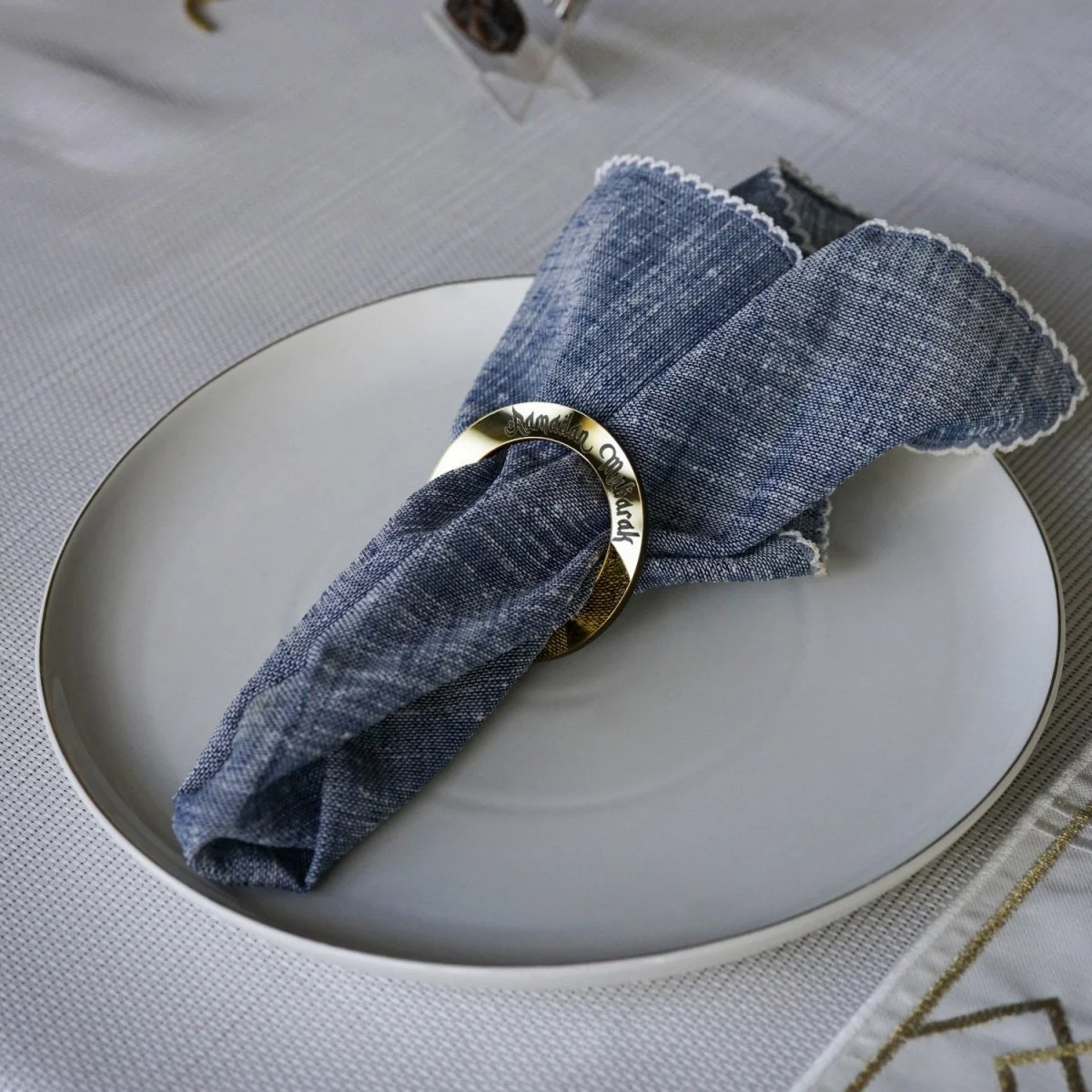 Ramadan Mubarak Circular Napkin Holder 6 Pcs - Iftar & Eid Table Decor - Image 7