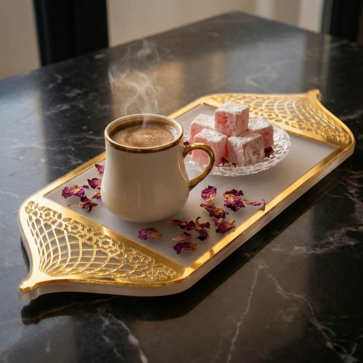 Ramadan Serving Tray with Mosque Dome Handles – Date & Coffee Platter - Image 15