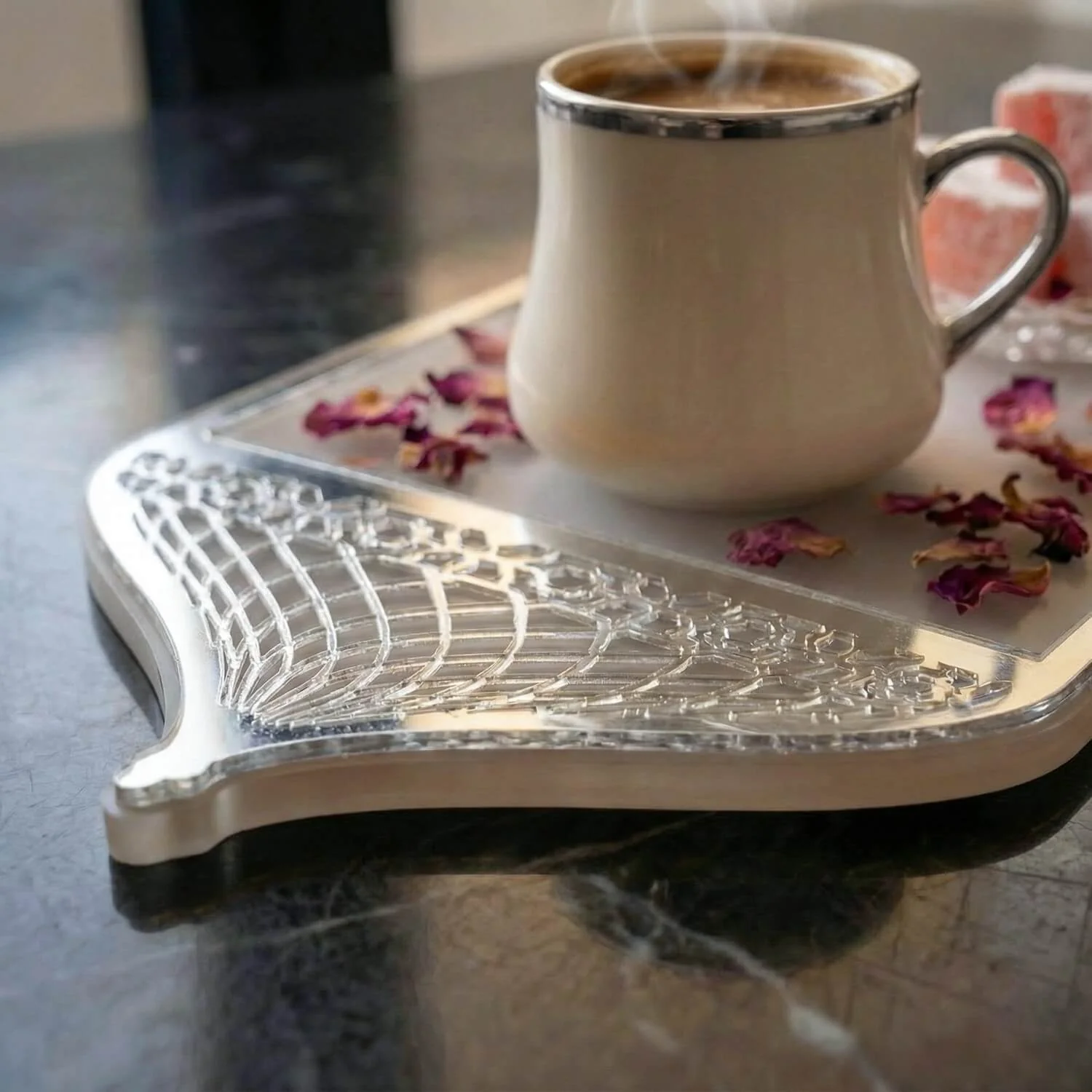 Ramadan Serving Tray with Mosque Dome Handles – Date & Coffee Platter - Image 20