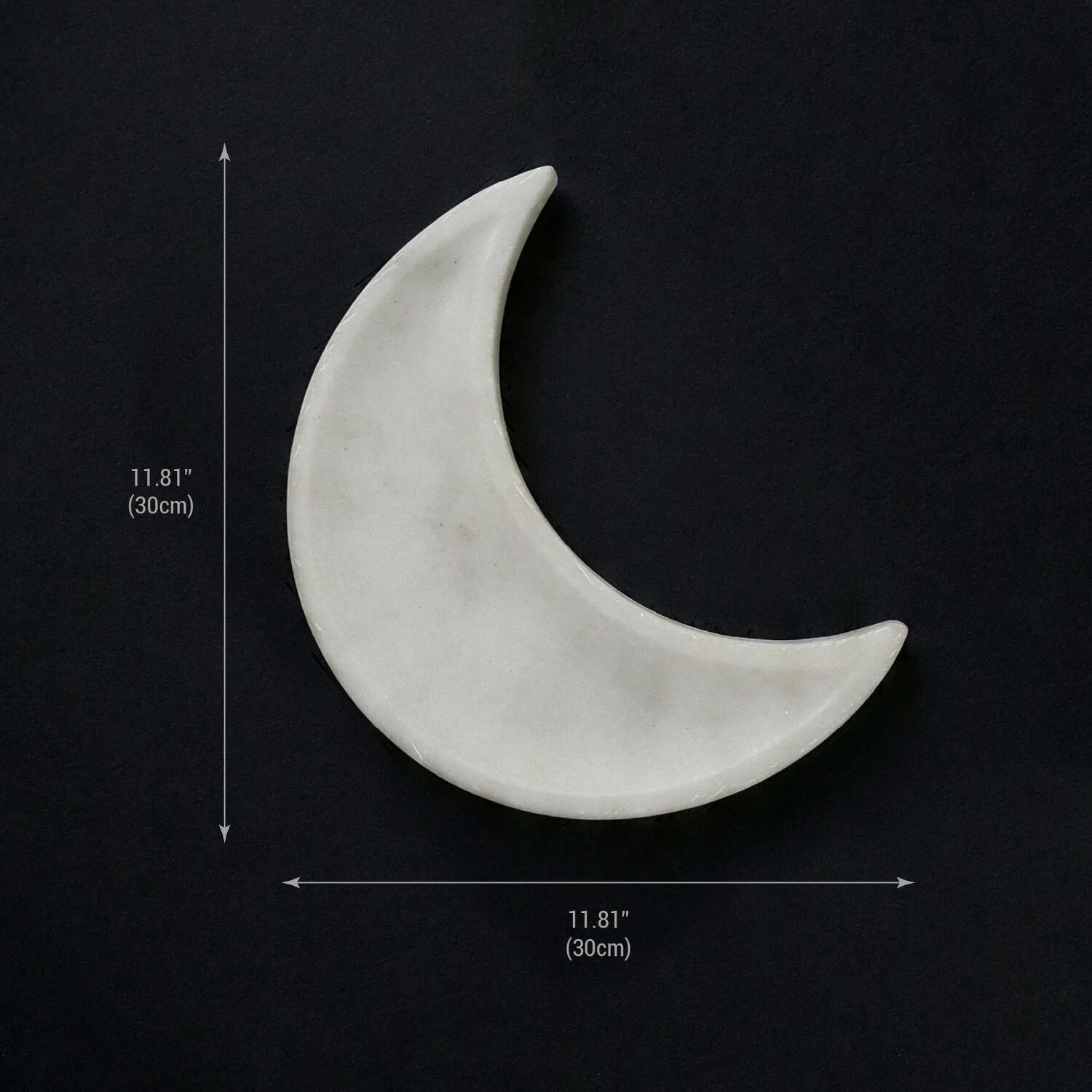 Real Marble Crescent Moon Tray – Natural Stone Serving Platter - Image 2