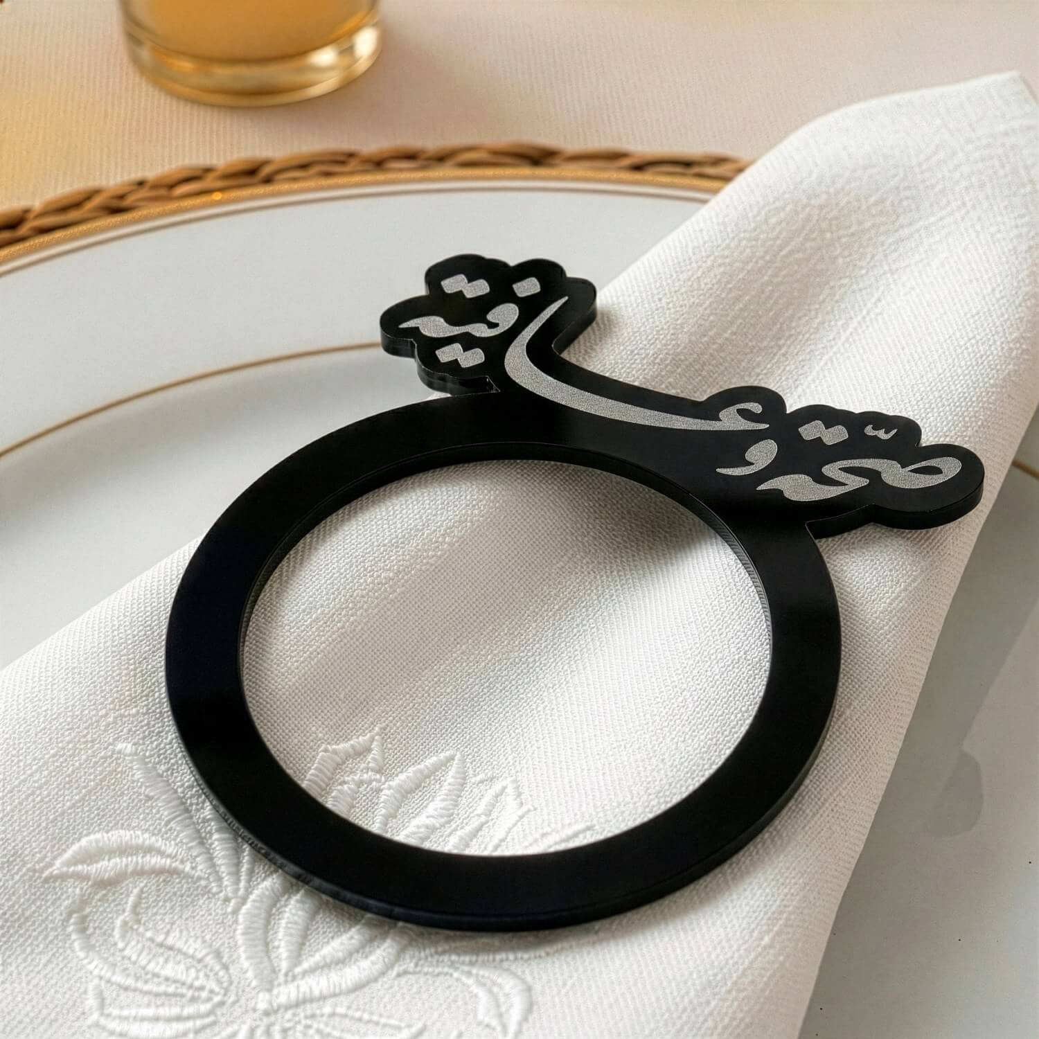 Saha w Afia Acrylic Napkin Rings – Islamic Table Decor for Iftar - Image 10