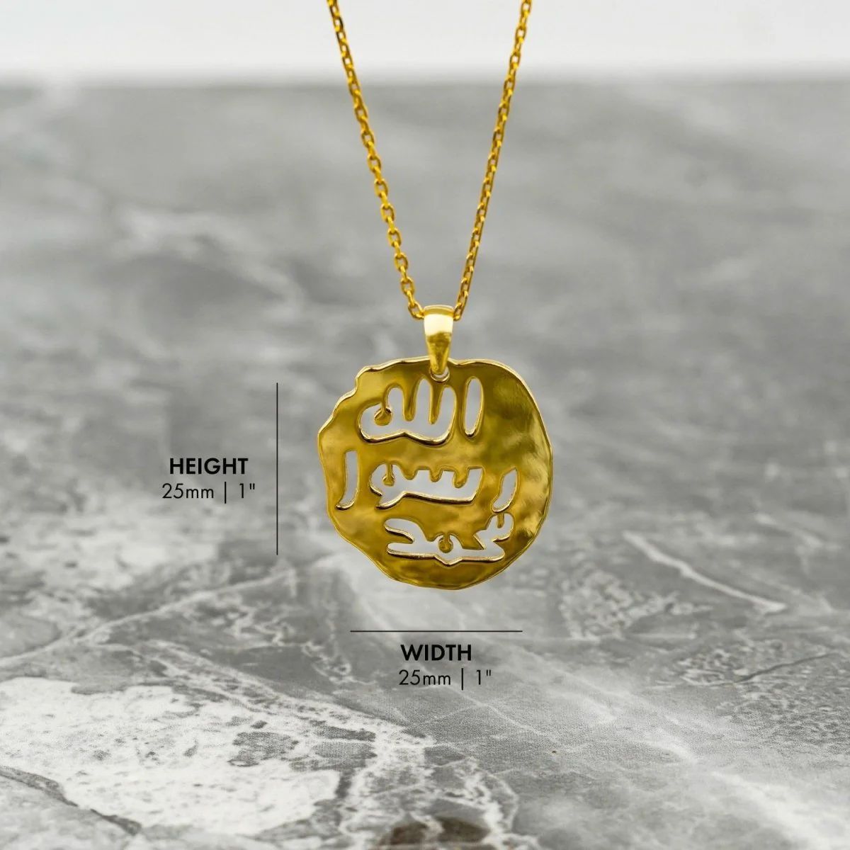 Seal of Prophet Muhammad | Muslim Jewelry - 18K Gold Plated Silver Pendant - Image 5