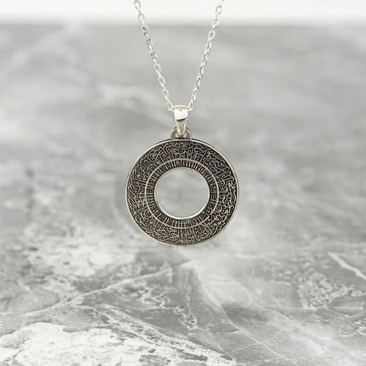 Surah Al Fatihah - Circle Muslim Jewelry | 18K Gold Plated Silver Pendant - Image 9