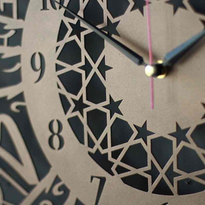 Surah Al Ikhlas Metal Clock - Islamic Wall Art | Latin Numbers - Image 11