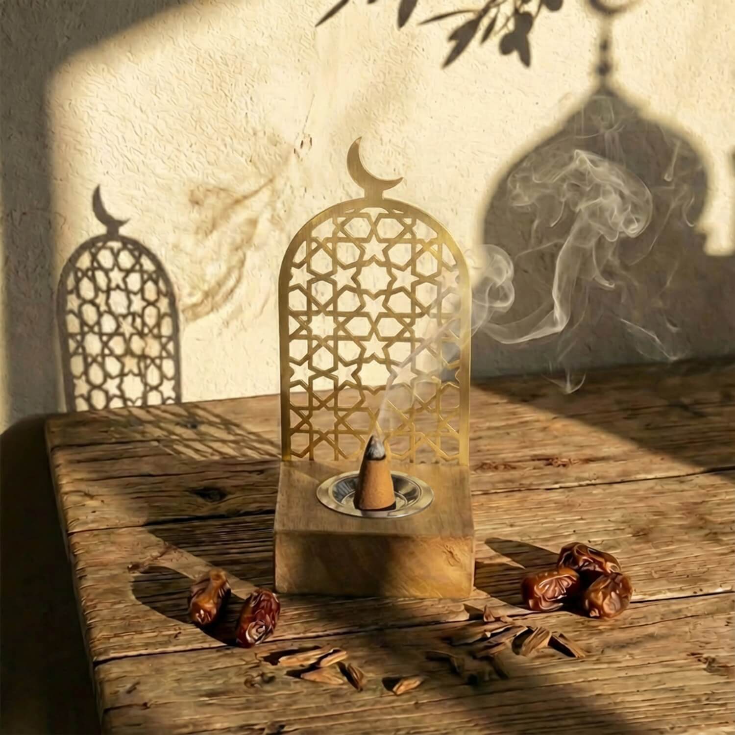 Tower Style Bakhoor Burner – Vertical Metal & Wood Mabkhara - Image 13