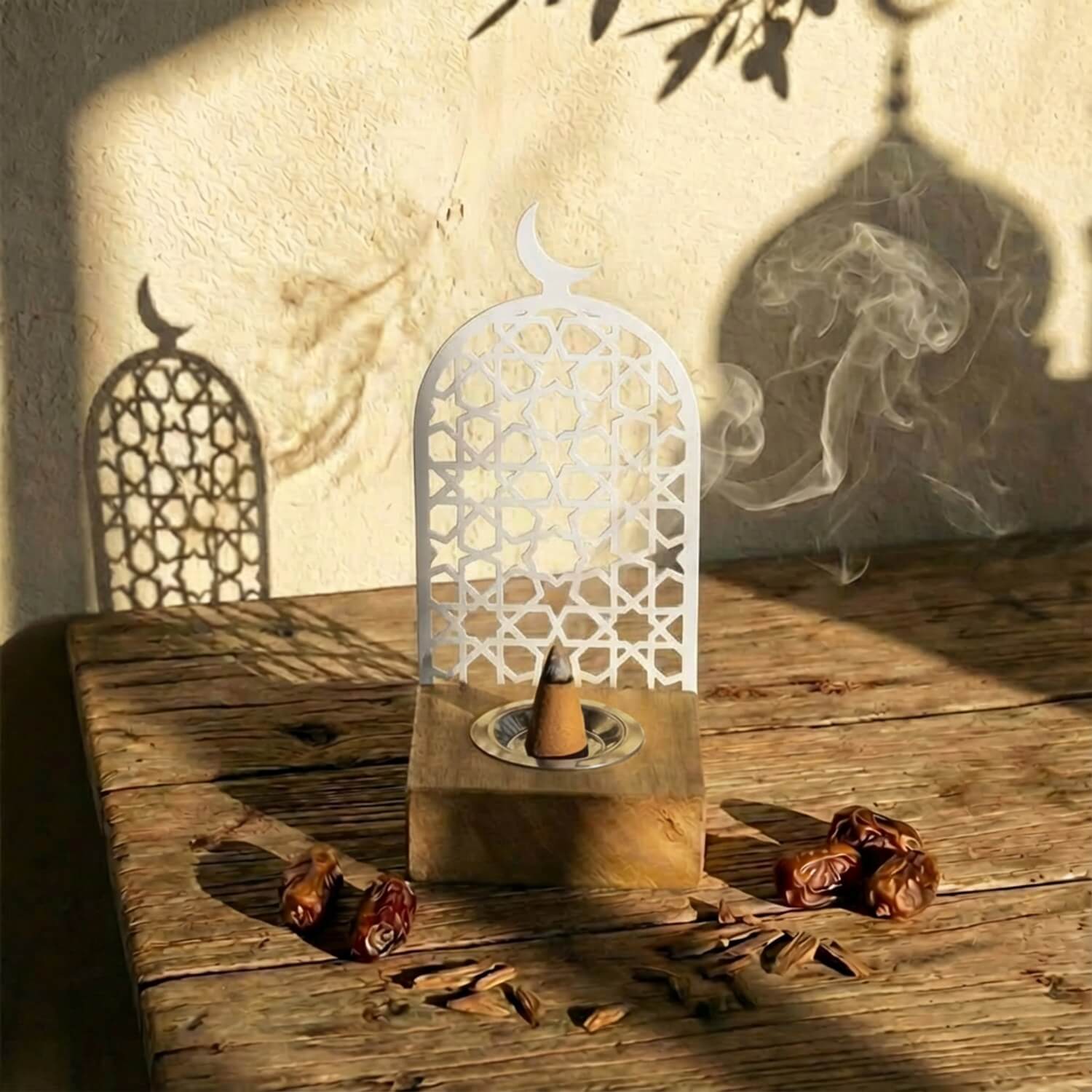 Tower Style Bakhoor Burner – Vertical Metal & Wood Mabkhara - Image 17