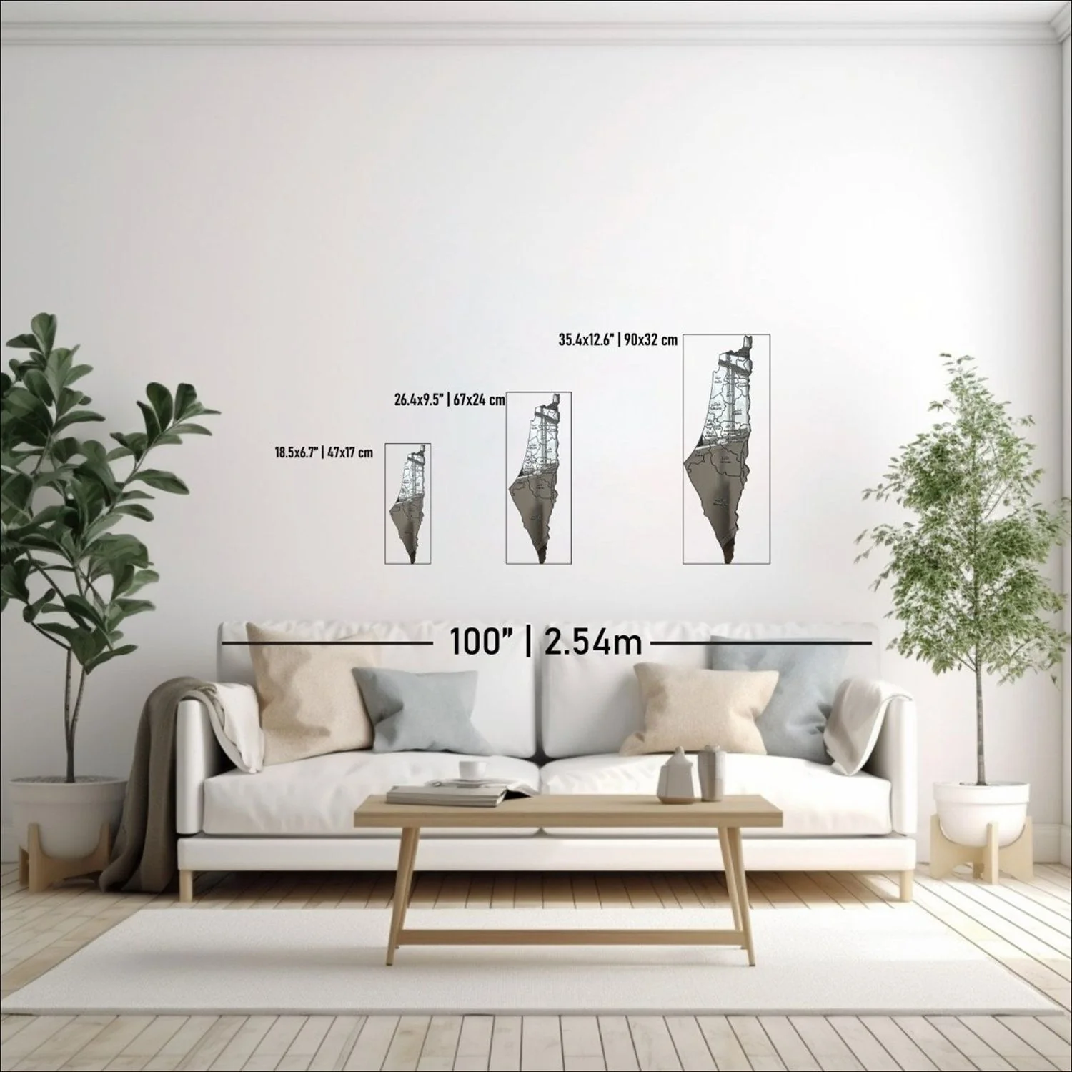 Palestine Mirror Map Wall Decor - Wood/Plexy Acrylic Shiny Wall Art - Image 5