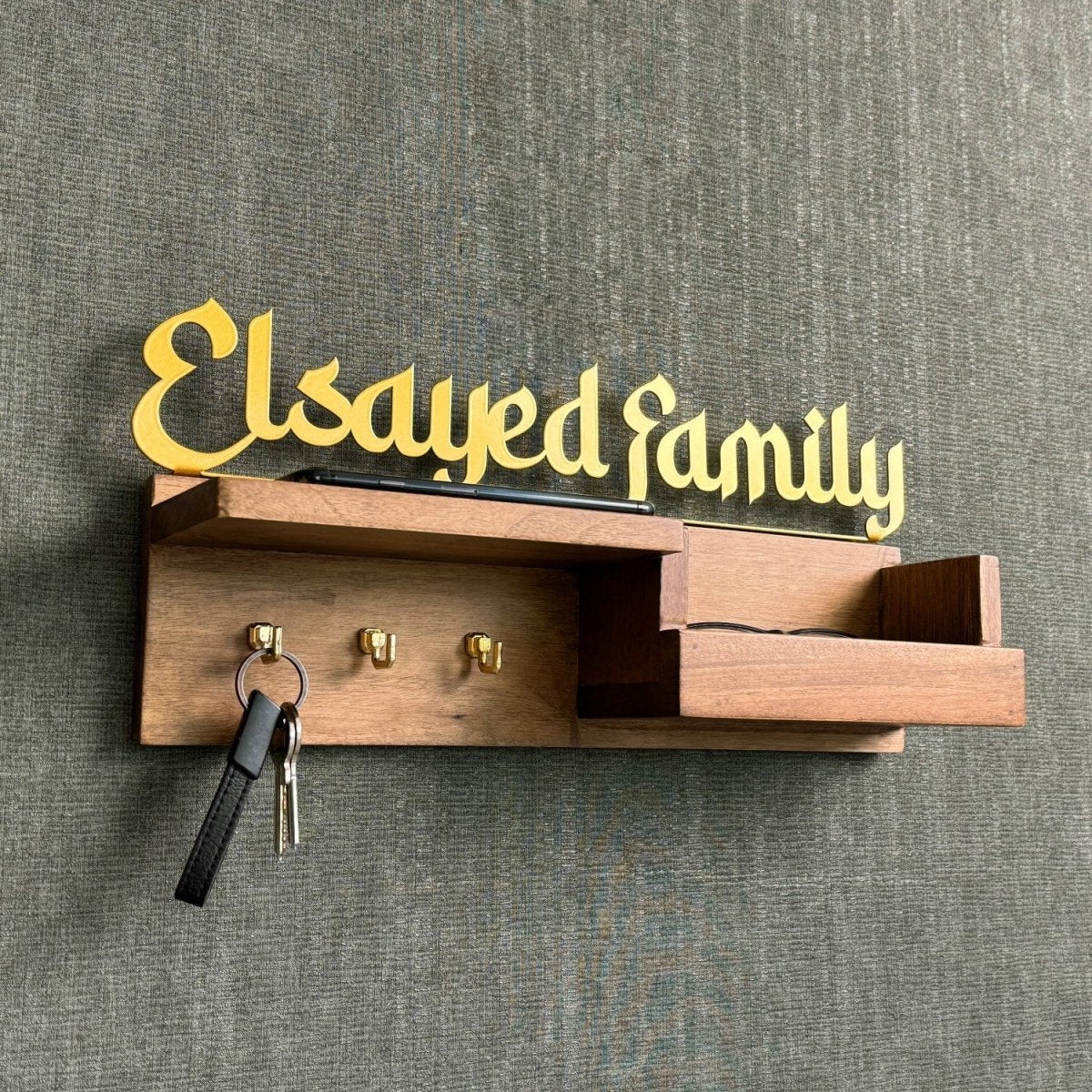 Wood Islamic Key Holder - Personalized Family Sign Wall Art Home Decor - Image 5