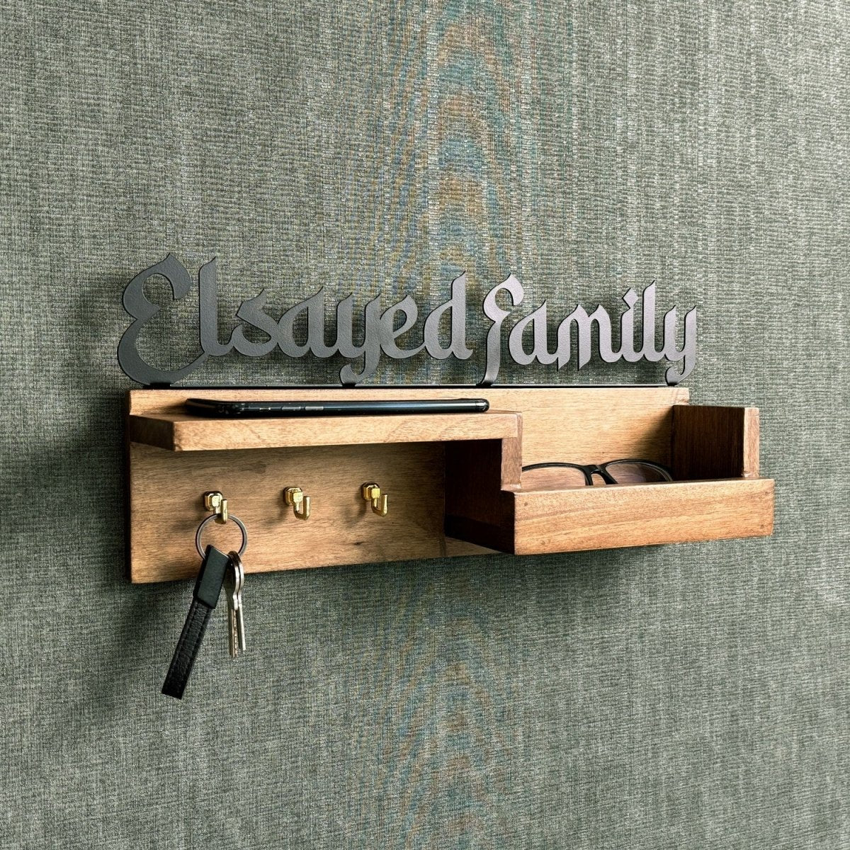 Wood Islamic Key Holder - Personalized Family Sign Wall Art Home Decor - Image 9