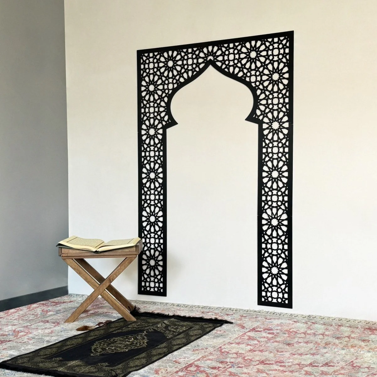 Wooden Mihrab - Islamic Home Masjid Decor | with Allah & Muhammad Decors - Image 7